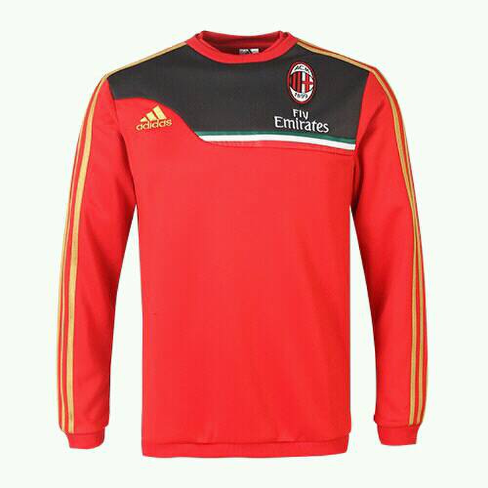 13-14 AC Milan Red Long Sleeve Crew Sweatshirt