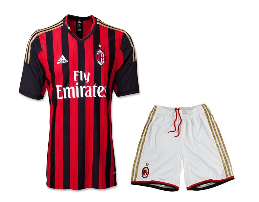 13-14 AC Milan Home Soccer Jersey Kit(Shirt+Short)