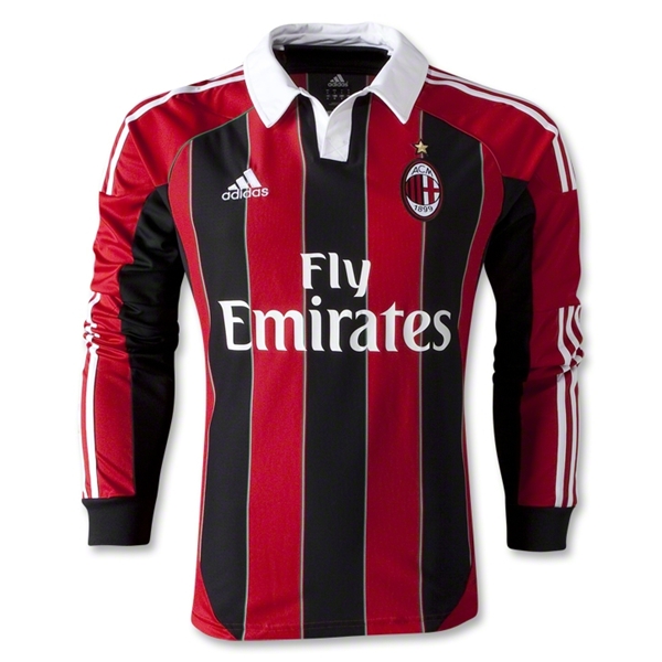 12/13 AC Milan Home Thailand Qualty Long Sleeved Soccer Jersey Shirt