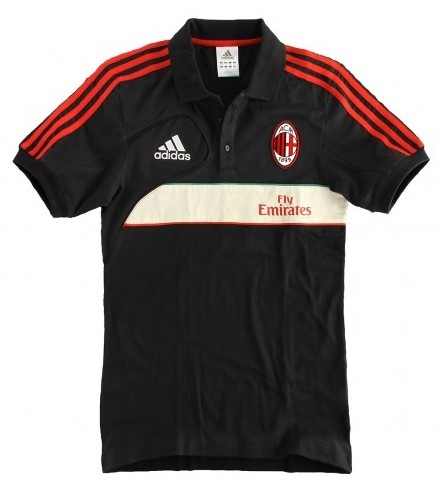 AC Milan Black Core Polo T-Shirt Replica
