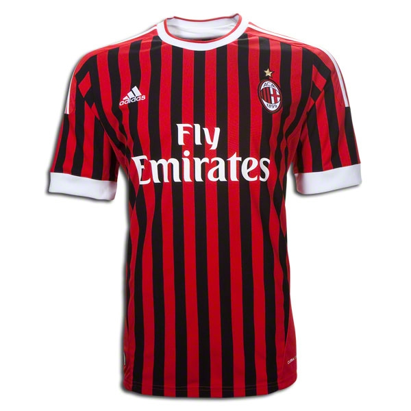 11/12 AC Milan Home Black And Red Soccer Jersey Shirt Replica