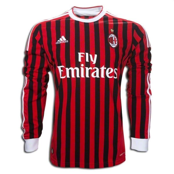 2011-12 AC Milan Home Long Sleeve Soccer Jersey