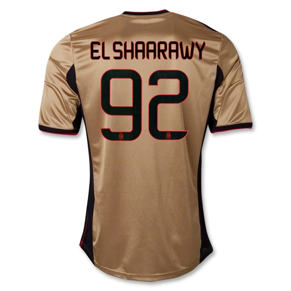 13-14 AC Milan #92 EL SHAARAWY Away Golden Jersey Shirt