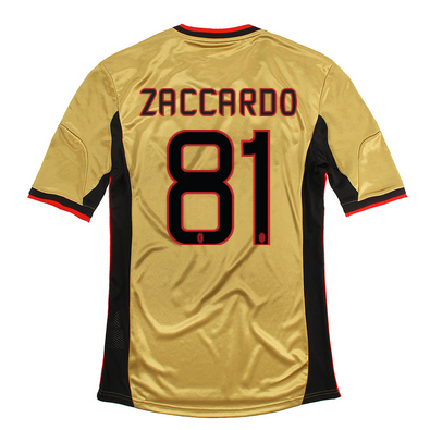 13-14 AC Milan #81 Zaccardo Away Golden Jersey Shirt