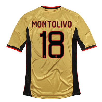 13-14 AC Milan #18 Montolivio Away Golden Jersey Shirt