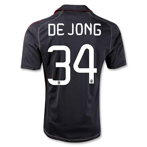 12/13 AC Milan #34 De Jong Away Black Thailand Qualty Soccer Jersey Shirt