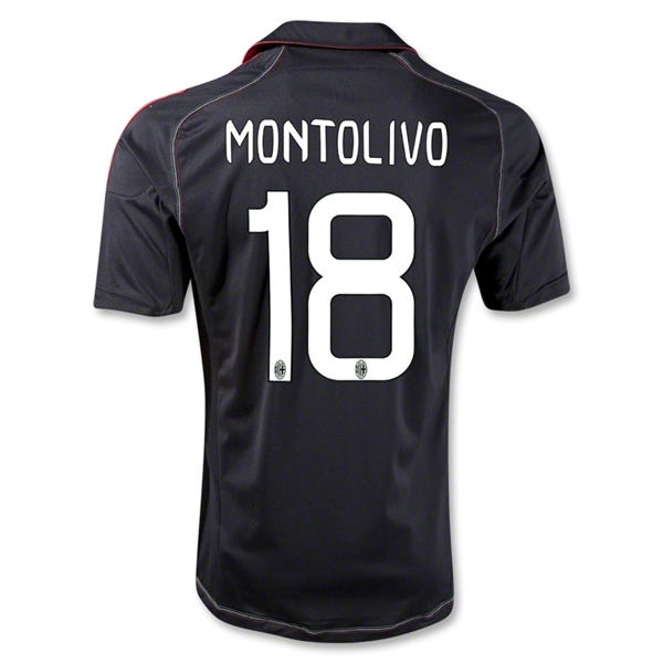 12/13 AC Milan #18 Montolivo Away Black Thailand Qualty Soccer Jersey Shirt