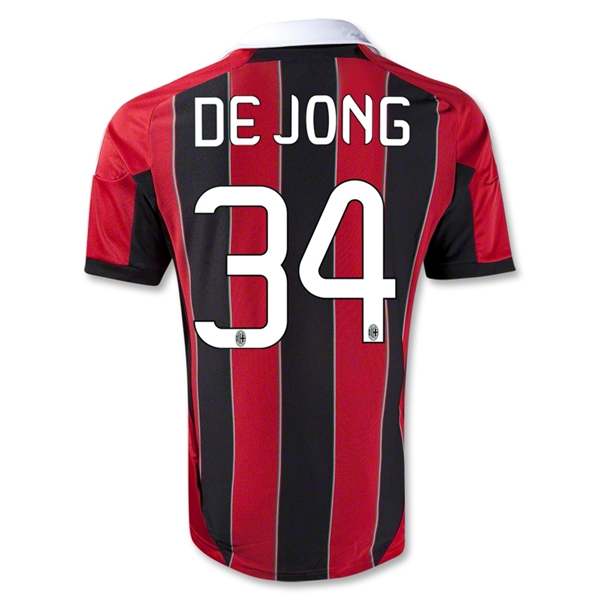 12/13 AC Milan #34 De Jong Home Thailand Qualty Soccer Jersey Shirt