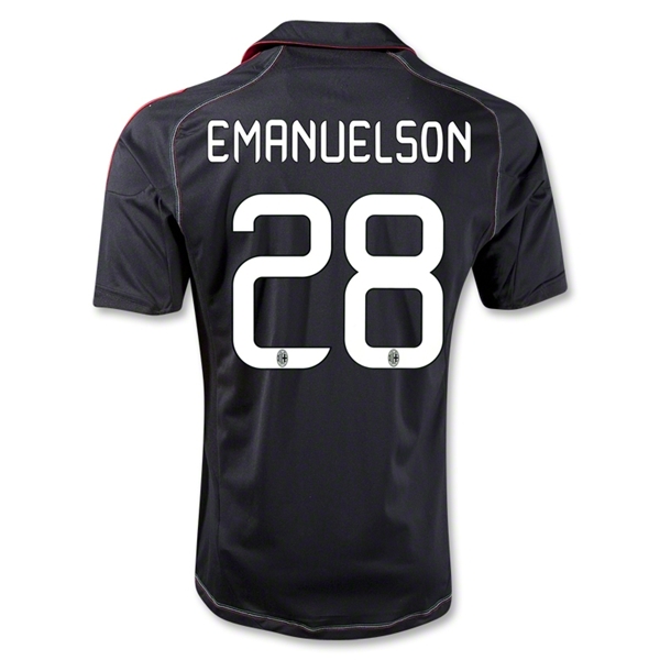12/13 AC Milan Emanuelson #28 Away Black Thailand Qualty Soccer Jersey Shirt