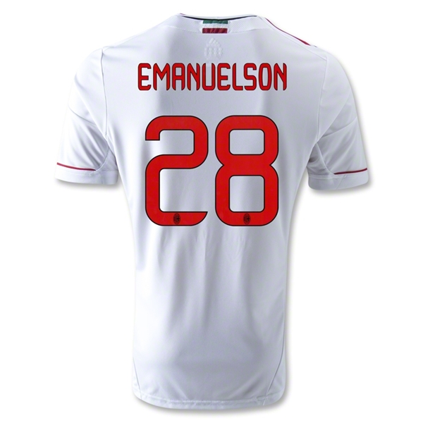 12/13 AC Milan #28 Emanuelson Away Thailand Qualty White Soccer Jersey Shirt