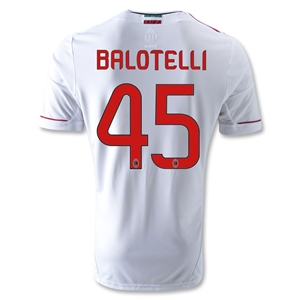 12/13 AC Milan #45 Balotelli Away Thailand Qualty White Soccer Jersey Shirt