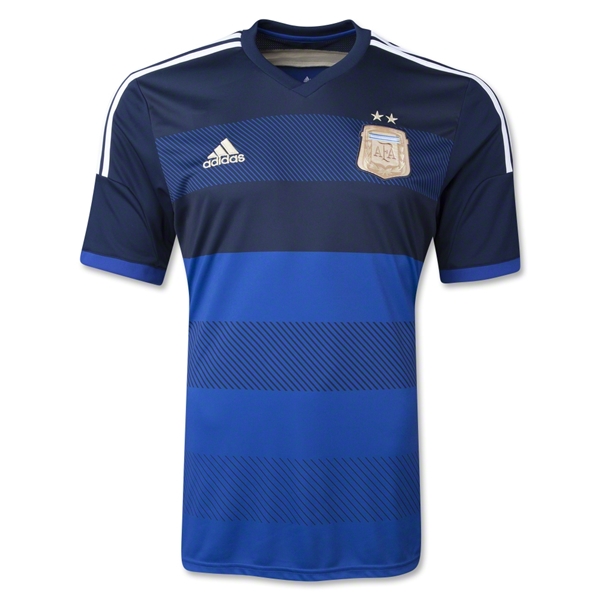 2014 Argentina Away Blue Soccer Jersey Whole Kit(Shirt+Short+Socks)