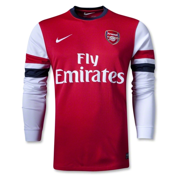 12/13 Arsenal Home Red Long Sleeve Soccer Jersey Shirt Replica