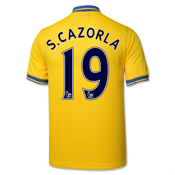 13-14 Arsenal #19 S.Cazorla Away Yellow Jersey Shirt