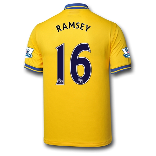 13-14 Arsenal #16 RAMSEY Away Yellow Jersey Shirt