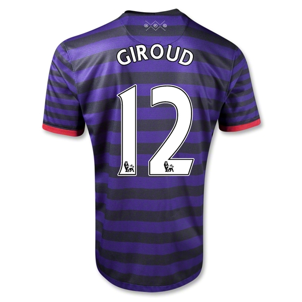 12/13 Arsenal #12 Giroud Away Black and Blue Soccer Jersey Shirt Replica
