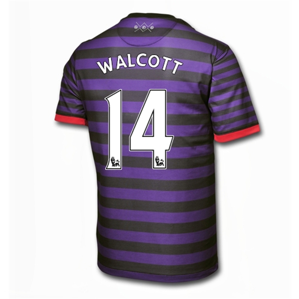 12/13 Arsenal #14 Walcott Away Black and Blue Soccer Jersey Shirt Replica