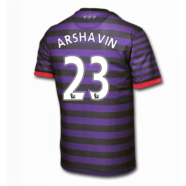 12/13 Arsenal #23 Arshavin Away Black and Blue Soccer Jersey Shirt Replica