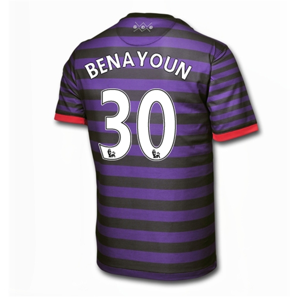 12/13 Arsenal #30 Benayoun Away Black and Blue Soccer Jersey Shirt Replica