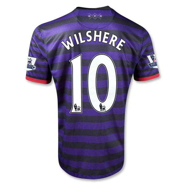 12/13 Arsenal #10 Wilshere Away Black and Blue Soccer Jersey Shirt Replica