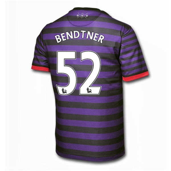 12/13 Arsenal #52 Bendtner Away Black and Blue Soccer Jersey Shirt Replica