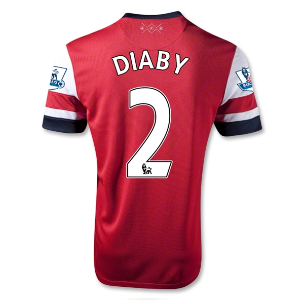 12/13 Arsenal #2 Diaby Home Red Soccer Jersey Shirt Replica