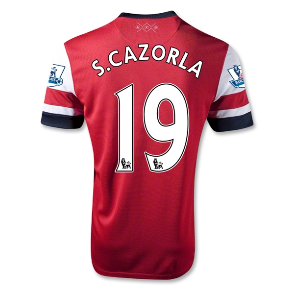 12/13 Arsenal #19 S.Cazorla Home Red Soccer Jersey Shirt Replica