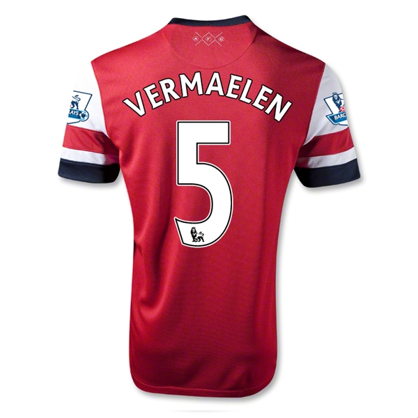 12/13 Arsenal #5 Vermael Home Red Soccer Jersey Shirt Replica
