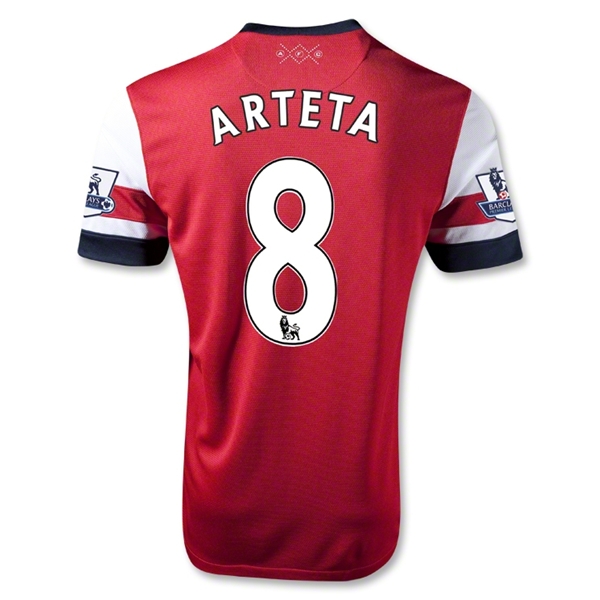 12/13 Arsenal #8 Arteta Home Red Soccer Jersey Shirt Replica