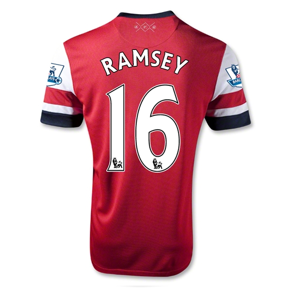 12/13 Arsenal #16 Ramsey Home Red Soccer Jersey Shirt Replica