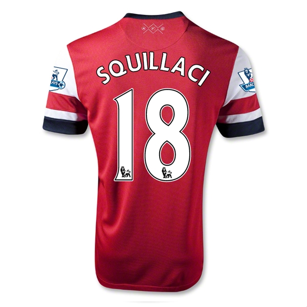 12/13 Arsenal #18 Squillaci Home Red Soccer Jersey Shirt Replica