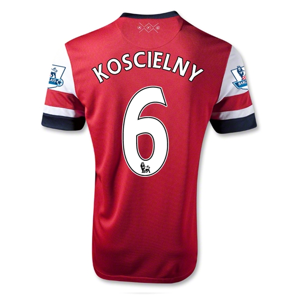 12/13 Arsenal #6 Koscielny Home Red Soccer Jersey Shirt Replica