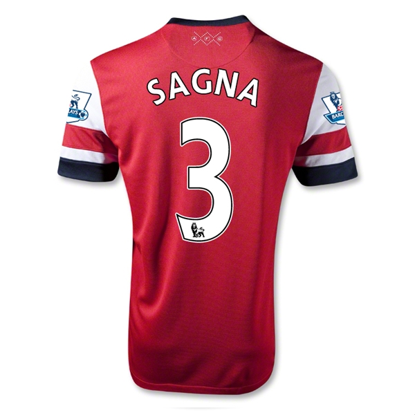 12/13 Arsenal #3 SAGNA Home Red Soccer Jersey Shirt Replica