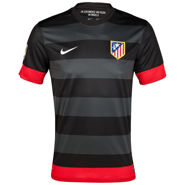 12/13 Atletico Madrid Away Black Soccer Jersey Shirt Replica