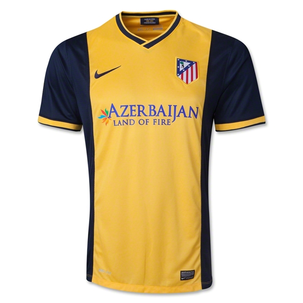 13-14 Atletico Madrid Away Yellow Jersey Kit(Shirt+Short)