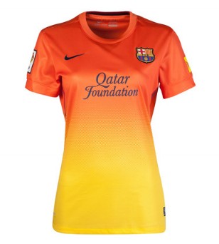 12/13 Barcelona Orange Away Women Soccer Jersey Shirt Replica