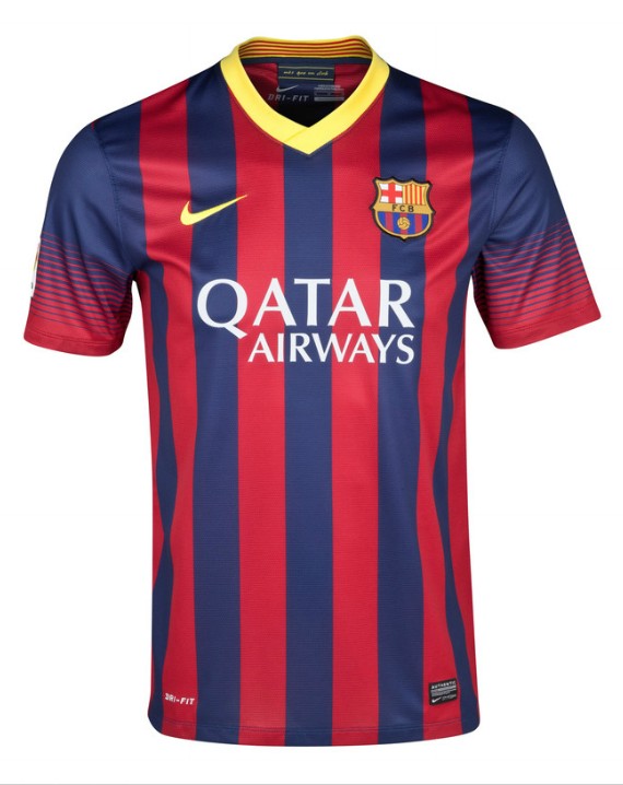 13-14 Barcelona #14 Mascherano Home Soccer Jersey Shirt