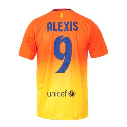 12/13 Barcelona #9 Alexis Orange Away Soccer Jersey Shirt Replica