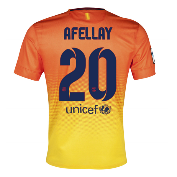 12/13 Barcelona #20 Afellay Orange Away Soccer Jersey Shirt Replica