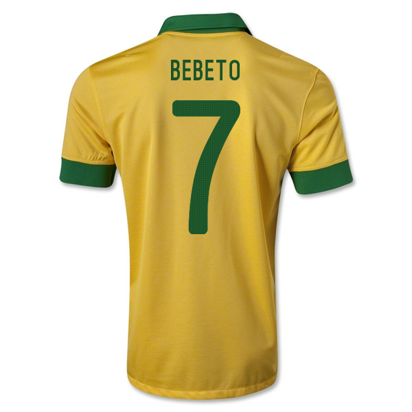 13/14 Brazil #7 Bebeto Yellow Home Jersey Shirt Replica