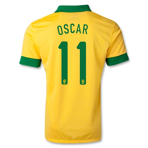 13/14 Brazil #11 OSCAR Yellow Home Jersey Shirt Replica