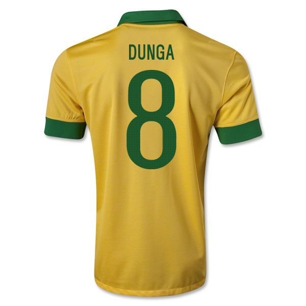 13/14 Brazil #8 DUNGA Yellow Home Jersey Shirt Replica