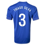 2013 Brazil #3 THIAGO SILVA Blue Away Jersey Shirt Replica