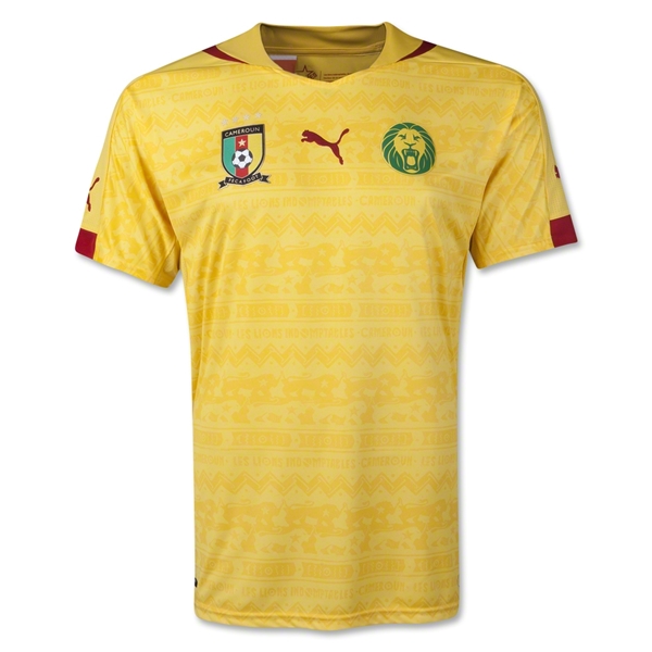2014 WorldCup Cameroon Away Yellow Soccer Jersey Shirt