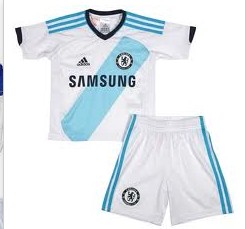 12-13 Chelsea Away White Jersey Kit (Shirt+Short)