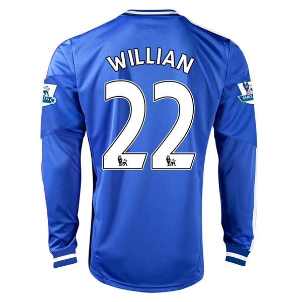 13-14 Chelsea #22 WILLIAN Home Long Sleeve Jersey Shirt