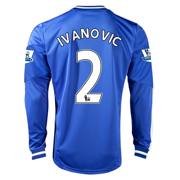 13-14 Chelsea #2 IVANOVIC Home Long Sleeve Jersey Shirt