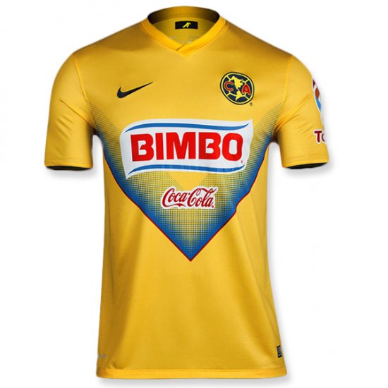 13/14 Club America Aguilas Home Yellow Soccer Jersey Shirt Replica