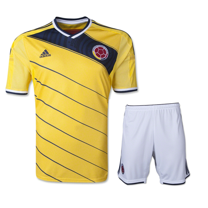2014 Colombia Home Yellow Jersey Kit(Shirt+Short)