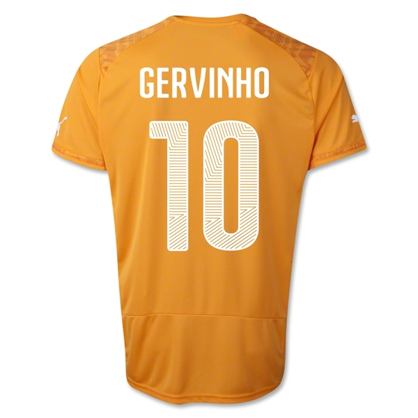 2014 World Cup Cote d'Ivoire #10 GERVINHO Home Orange Soccer Jersey Shirt